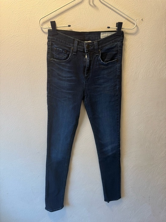 rag & bone Denim - Rag & Bone 10 Inch Skinny Jeans Dark Wash Blue Size 25 Mid Rise Stretch Denim